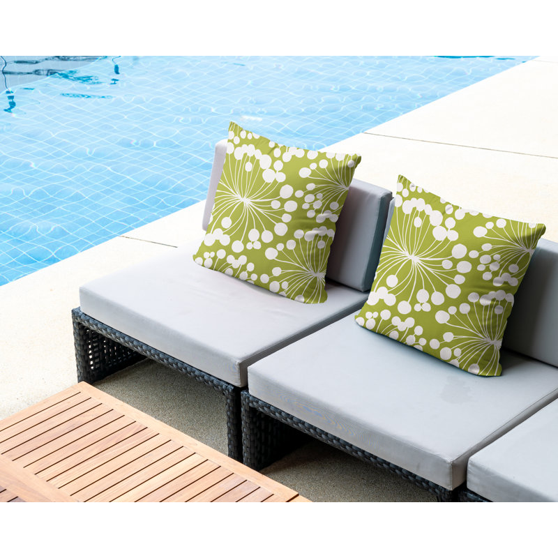 Housse et insert de coussin décoratif intérieur / extérieur en mélange de polyester, L 17 po x H 17 po, Chartreuse