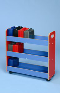 Isabelle & Max Aufbewahrungswagen Cuellar mit 3 Fächern Beschichtung: Rot und Blau