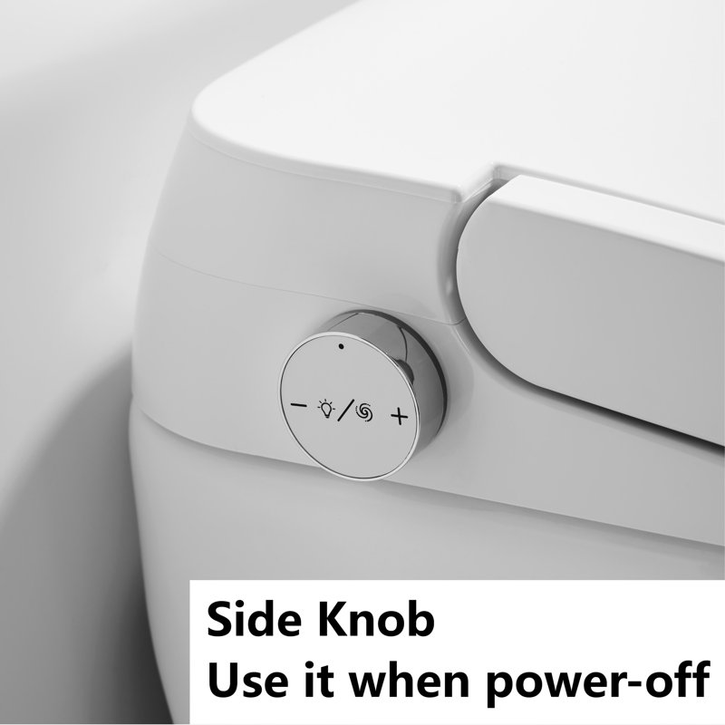 Basic Smart Toilet Tankless Auto-Open Flushing Foot Sensor Soft Closing Seat White (No Bidet Function)