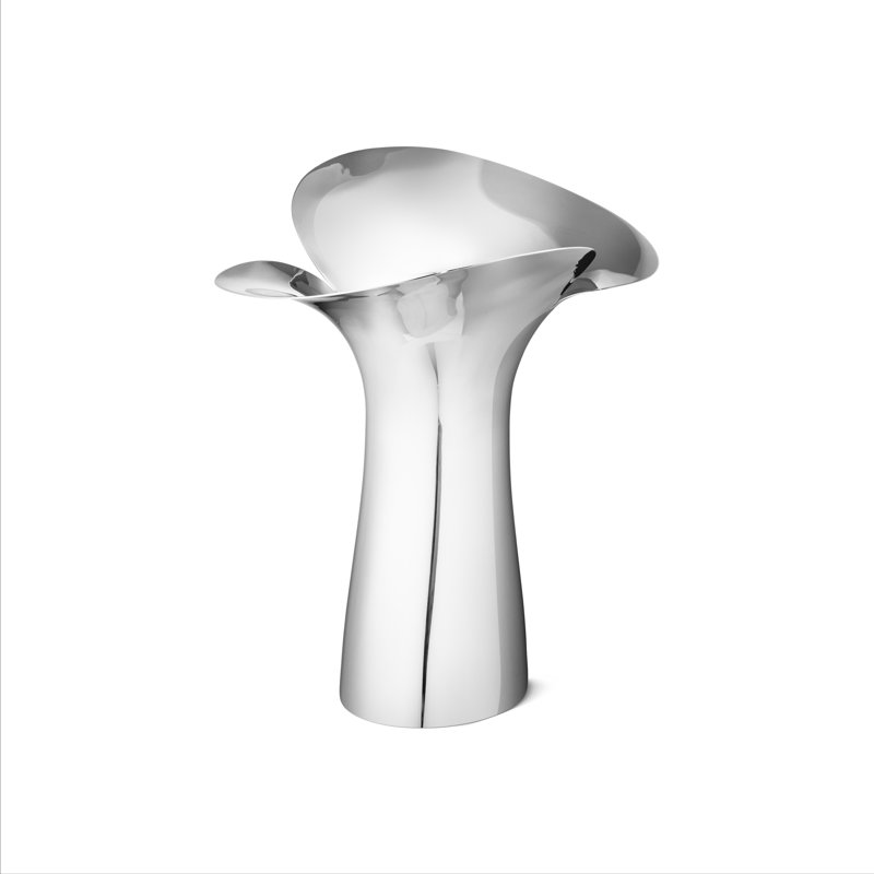 Bloom Mirror Polished Indoor / Outdoor Stainless Steel Table Vase, 12.99" H x 3.54" W x 3.54" D