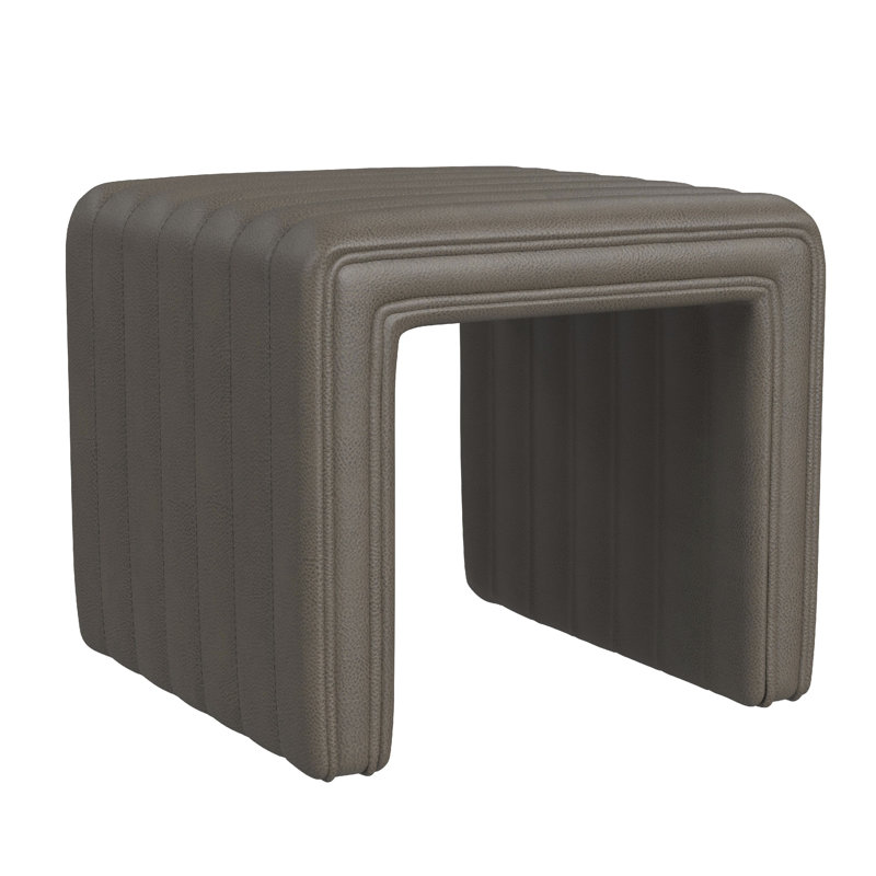 Repose-pieds Ada, repose-pieds taupe brun touffeté, 19 po, Gris étain