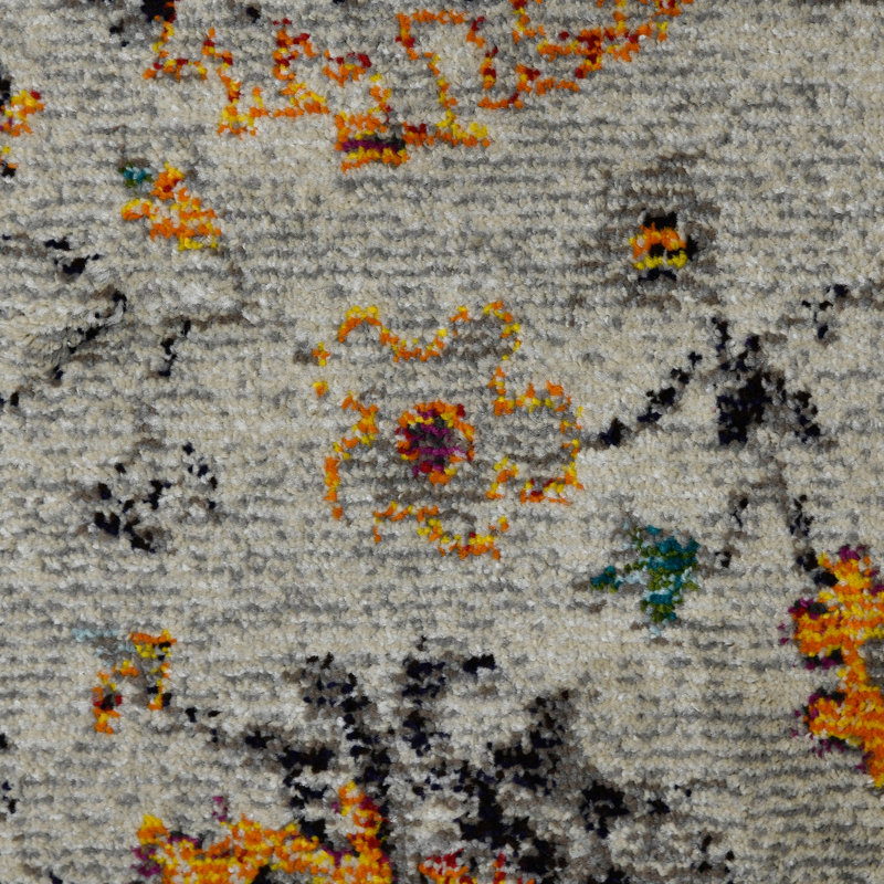 Blue Rectangular 5' x 7' Stain-Resistant Synthetic Rug