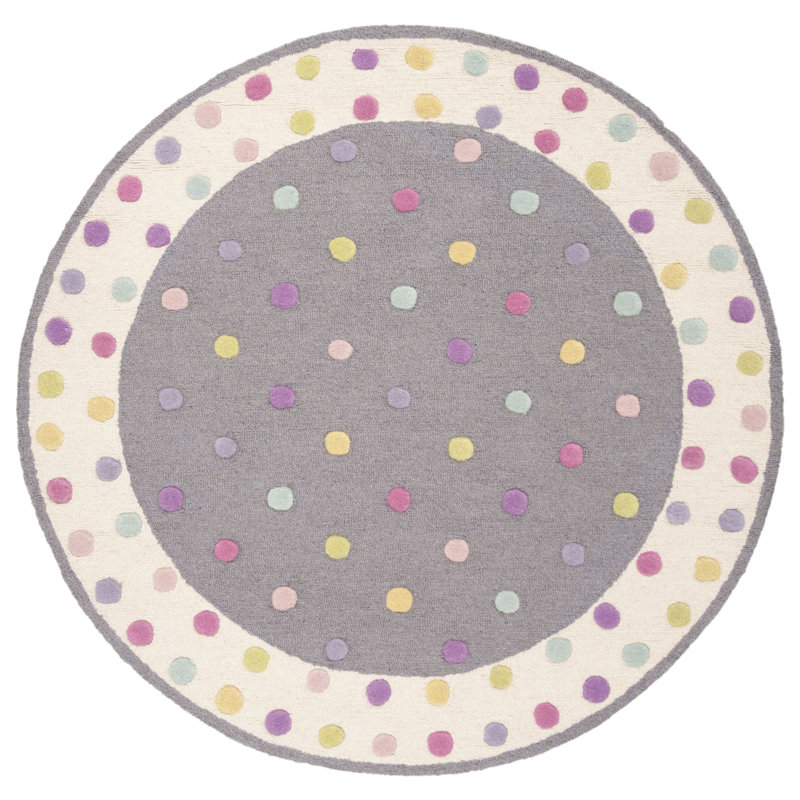 Gosselin Kids Hand Tufted Indian Wool Rug, Round 5'