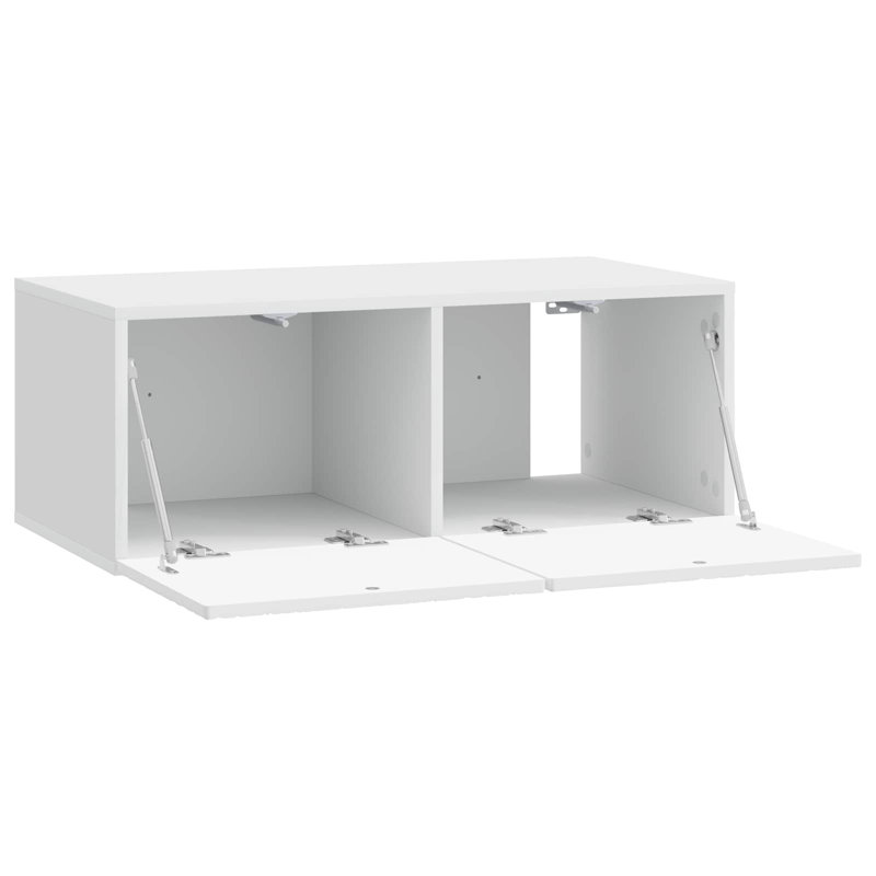 TV Stand, 11.81'' H x 38.58'' L x 16.14'' W, High Gloss White
