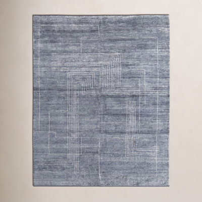 Monaco Gray Hand-Knotted Abstract Rug