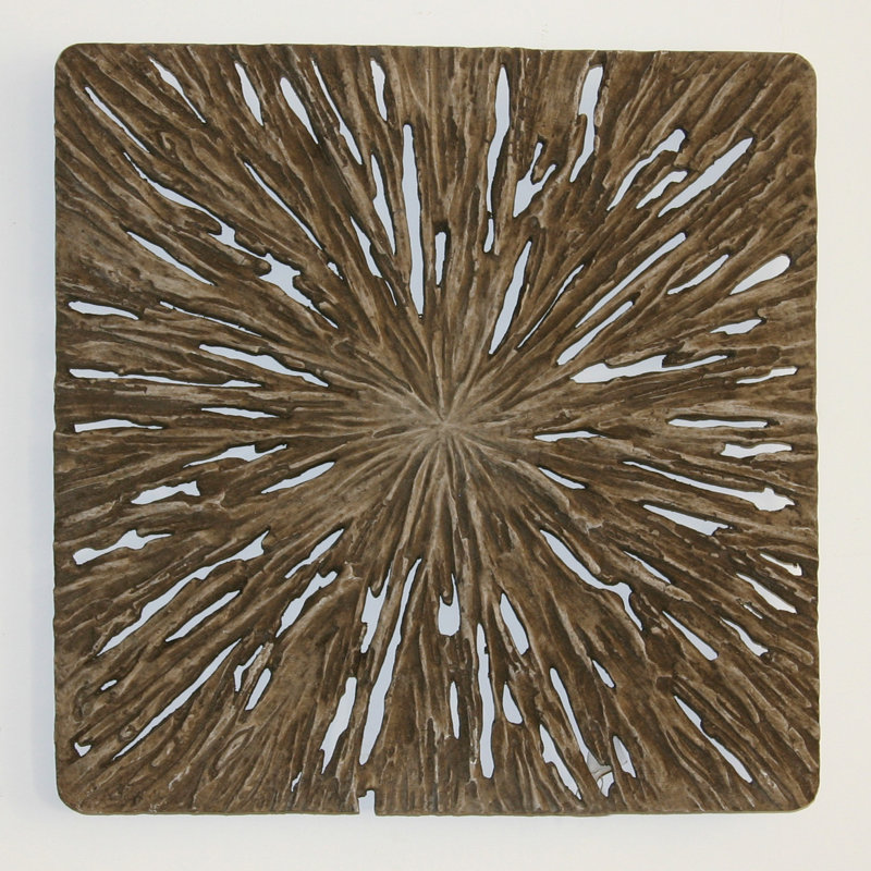 Décoration murale carrée, H 19 po x l 19 po x P 1 po