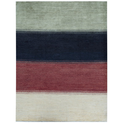 Pakistan Gabeh Wool Striped Area Rug