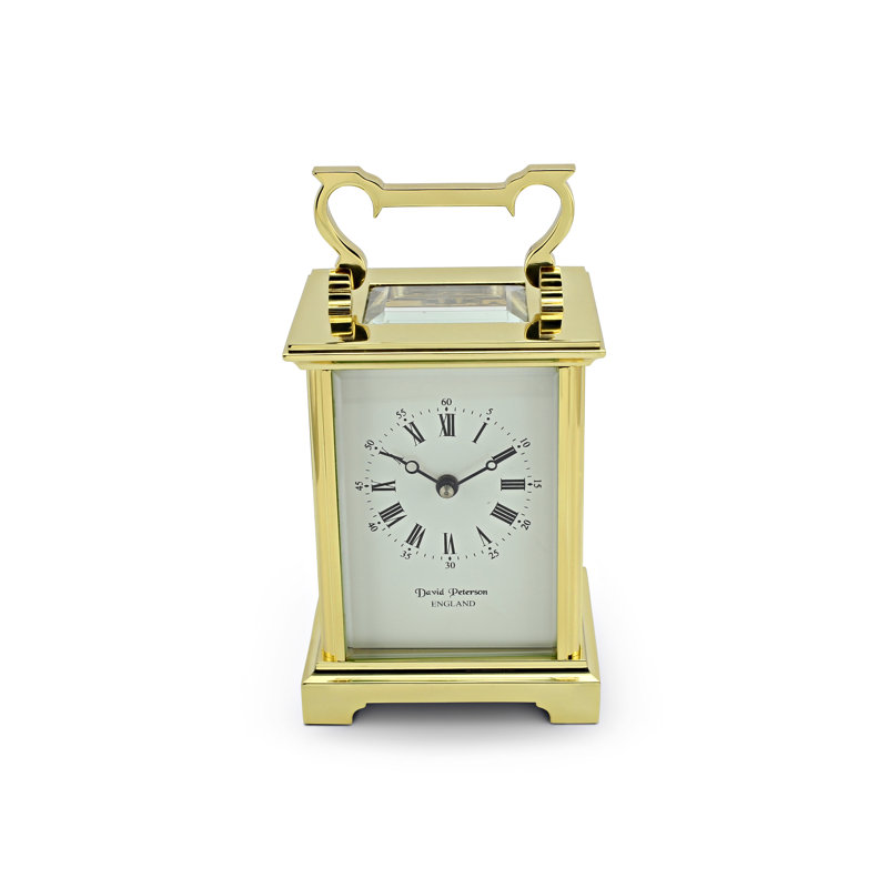 Metal Glass Mechanical Tabletop Clock