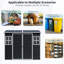 Remise de rangement extérieure en plastique noir 8 pi x 4 pi pour jardin, patio, cour, pelouse, double porte avec poignées verrouillables, résine multi-parois, fenêtres latérales, circulation d'air, plastique à assemblage rapide, entrée,