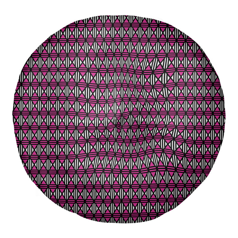 Coussin de sol Katelyn Elizabeth, 26 po x 26 po, Noir / Rose