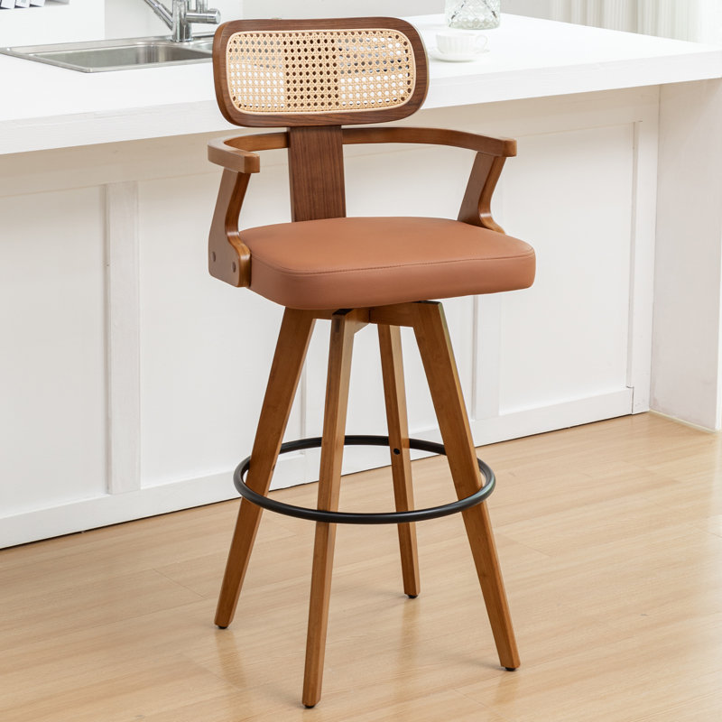 Tabourets de bar pivotants rembourrés, Brun, Tabouret de bar (siège d'une hauteur de 30,31 po)