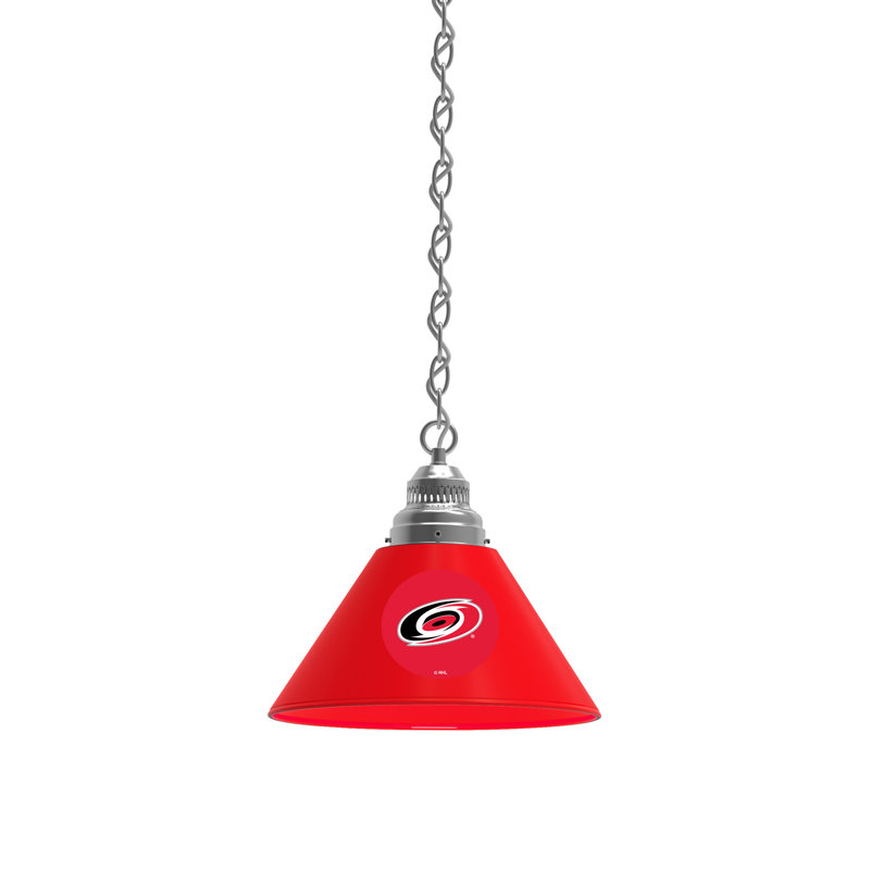Luminaire suspendu conique 1 lumière NHL, Chrome, Carolina Hurricanes