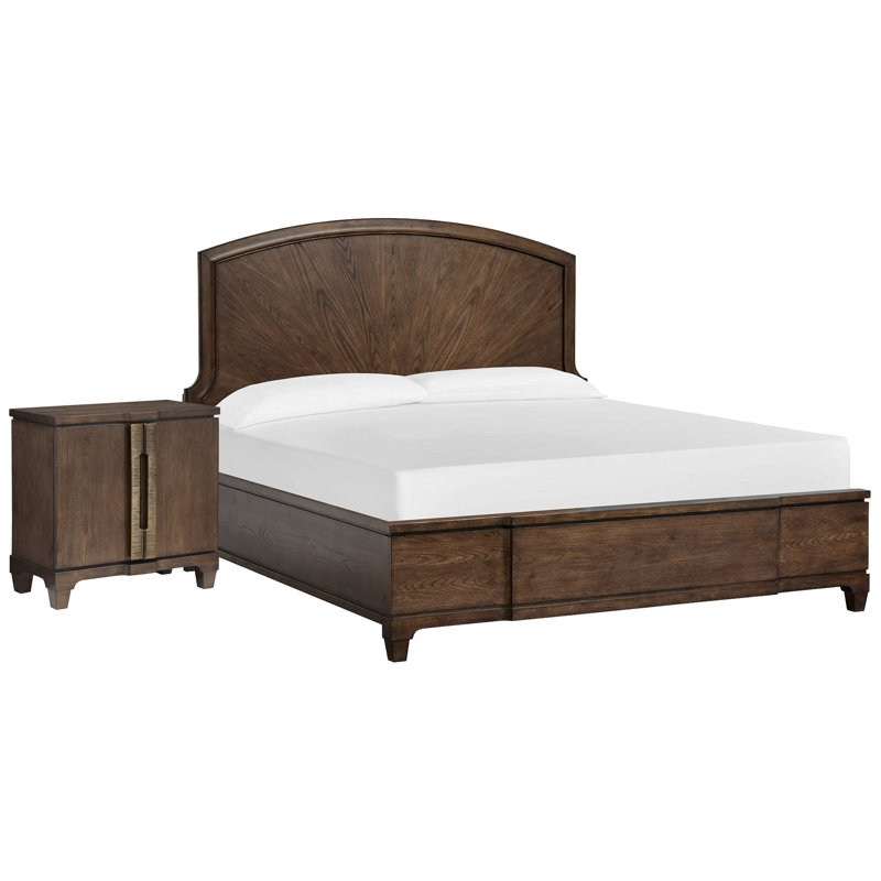 Lit à panneaux grand avec commode Galbraith, 2 pièces : Lit, table de chevet, Grand