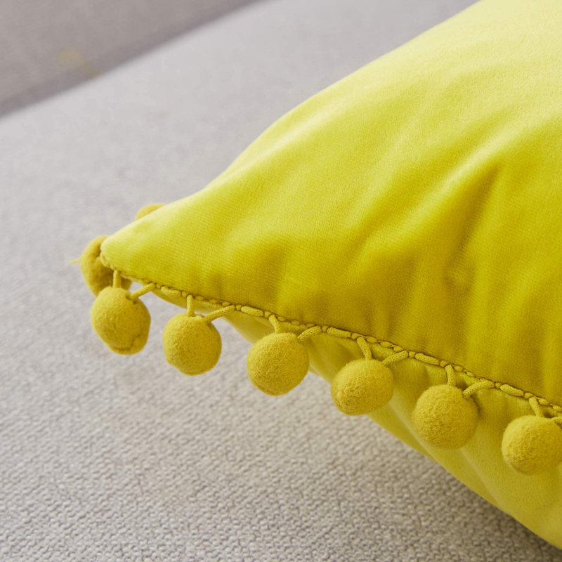 Housse de coussin Pom Pom, Vert, 18 po x 18 po
