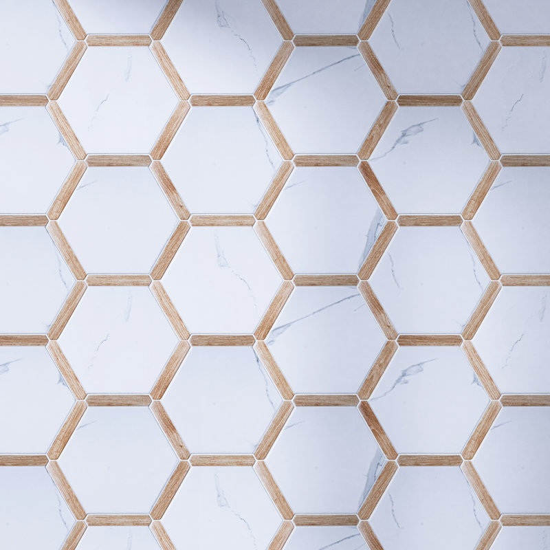 Avant Denia Hexagon 8.58 in. x 9.89 in. Matte Porcelain Floor and Wall Tile,  Beige