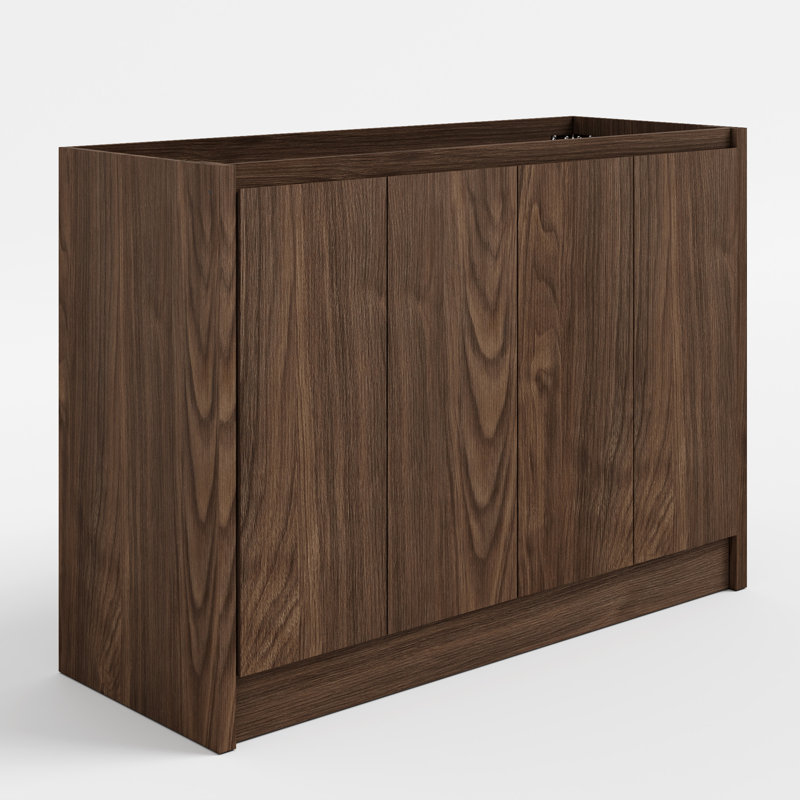 Base de meuble-lavabo en bois 48 po seulement, sans lavabo double et miroir, Noyer foncé
