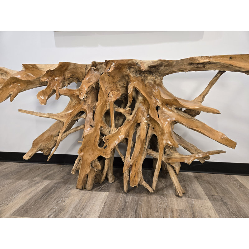 Carved Teak Root Console Table