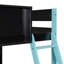Lit mezzanine double en bois avec bureau, grand espace de rangement et bleu clair-994438004