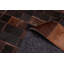 Tapis brun en cuir de vache patchwork 4 pi 1 po x 6 pi 0 po