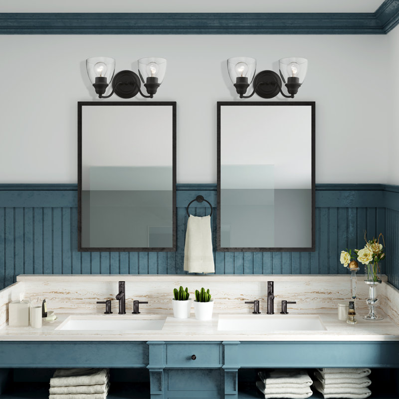 Éclairage pour salle de bain 2 lumières à intensité variable noir
