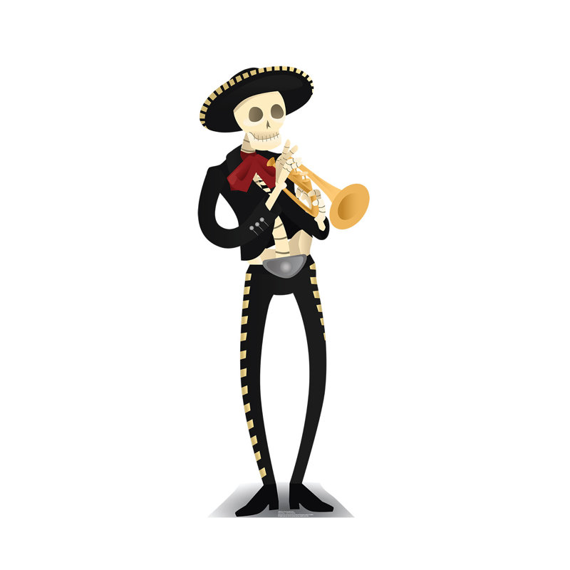 67'' Day of the Dead Mariachi Skeleton Cardboard Standup