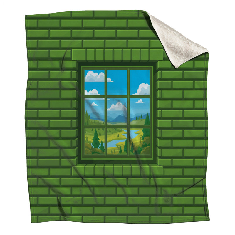 Couvertures de fenêtre murales en brique verte, L 60 po x H 80 po