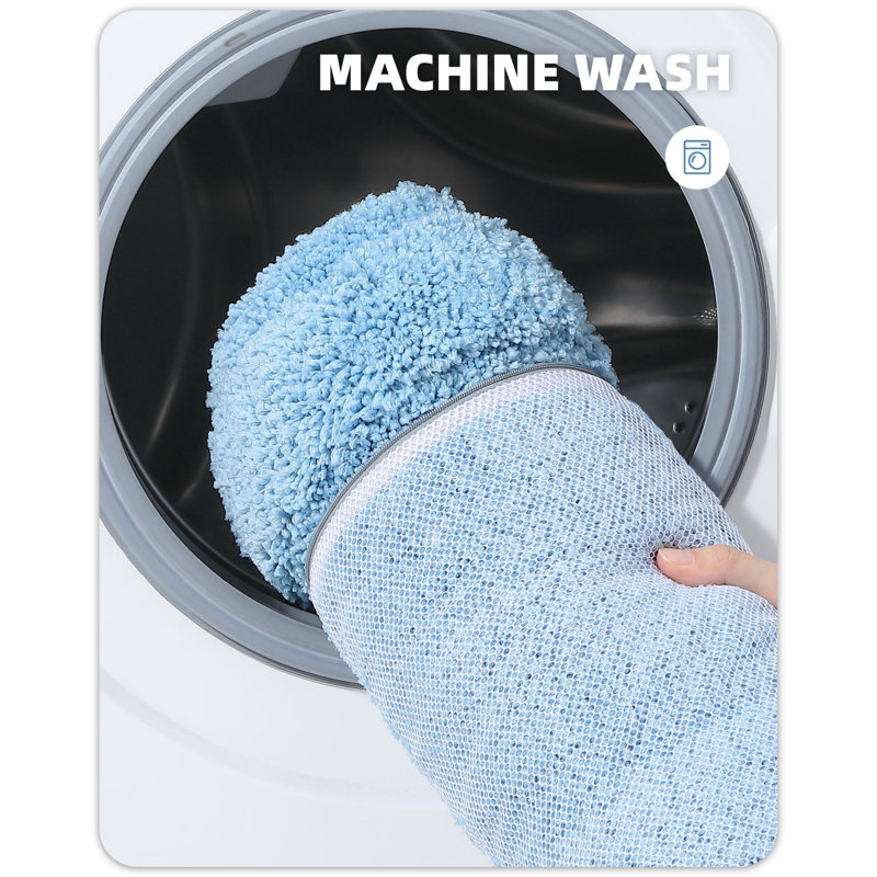 Tapis pour salle de bain Amijan, Bleu, L 16 po x L 24 po