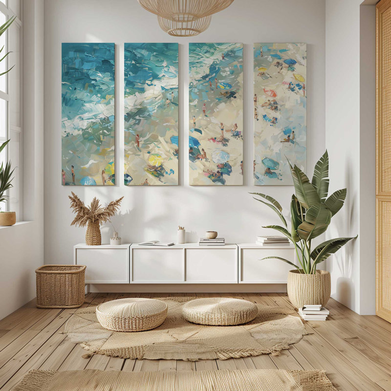 Coastal Hamony | 4 Panel Split Large Canvas Print, 36" H x 54" W