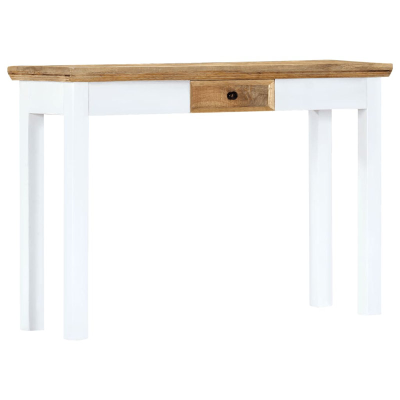 Console en bois de manguier massif blanc et brun 43,3 po x 13,7 po x 29,5 po