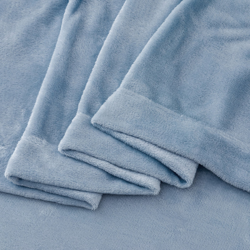 Ensembles de draps en velours ultra doux, Roi, Bleu perle