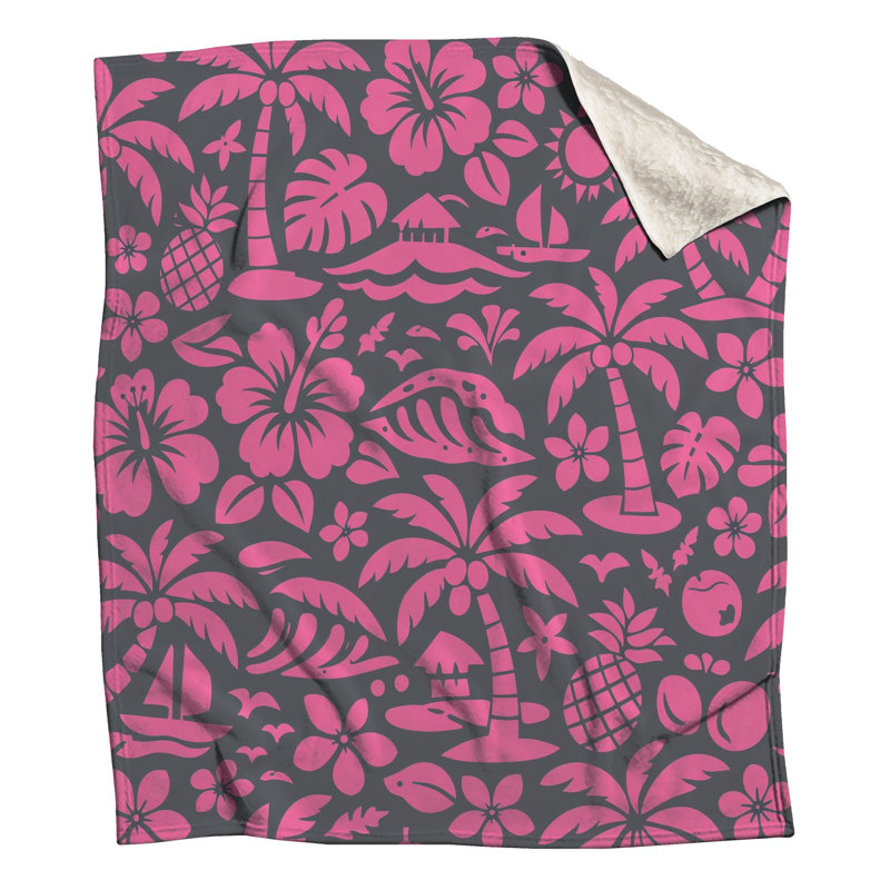Couvertures à motif floral tropical, 60in W x 80in H
