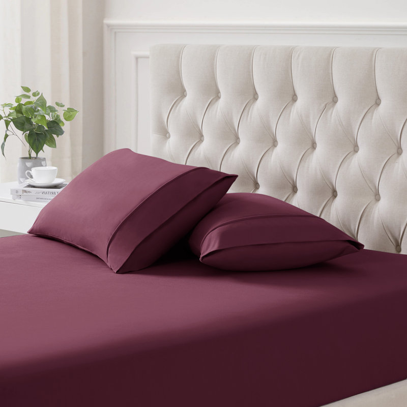 Solid Flannel Pillowcases Ultra Soft By Sweet Home Collection, Red, Queen Pillow Case