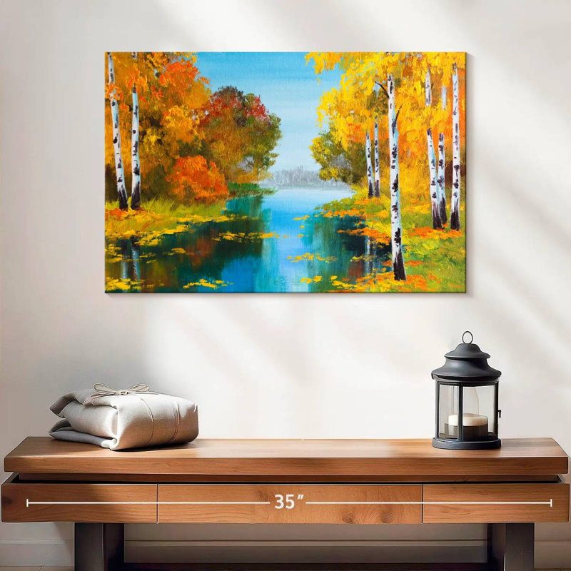 Bouleaux Autumn River, H 16 po x l 24 po