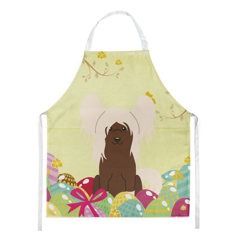 Tablier œufs de pâques, Chien chinois à crête, Blond / chocolat / crème