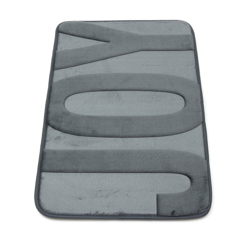 Almeer Non-Slip Bath Rug and Bath Mat, Grey