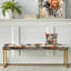 Banc floral rembourré or-135449362