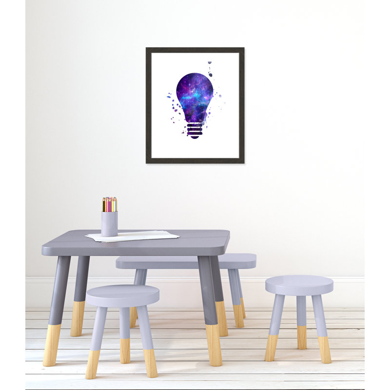 Décoration murale pour enfants light vagues, H 26,5 po x l 22,5 po x P 0,63 po, Cadre plat à grain de bois noir