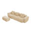 Canapé modulaire moderne en osier avec canapé 3 pièces, sans canapé-129098765