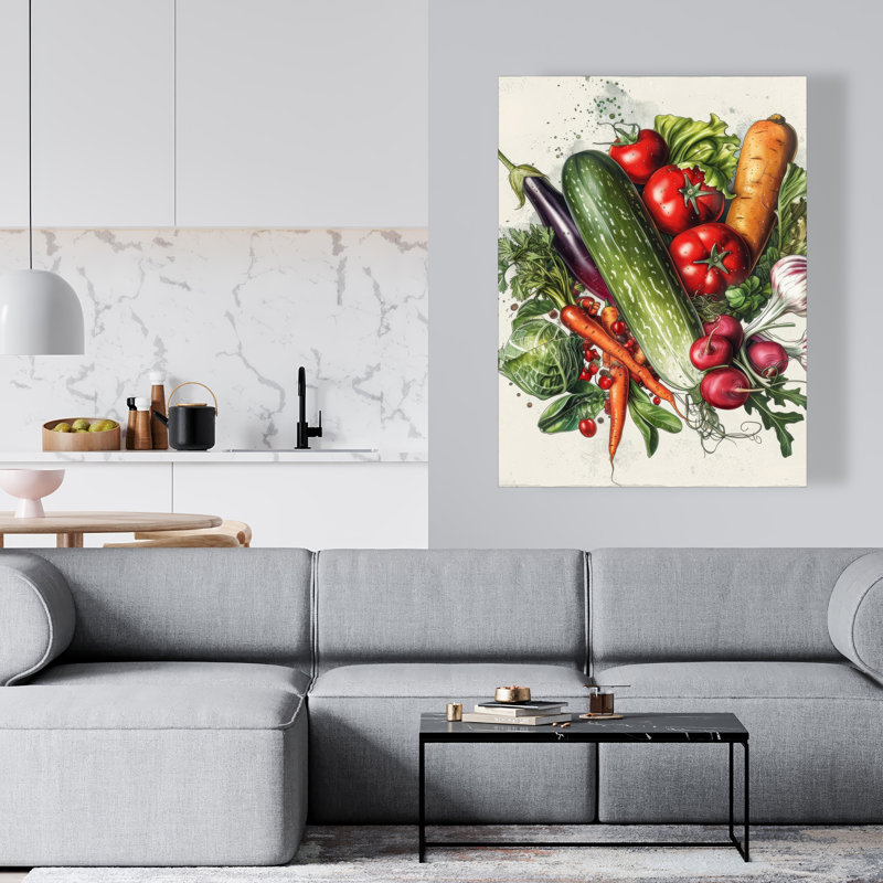 Veggies - toile rouge | Décoration vibrante pour votre espace