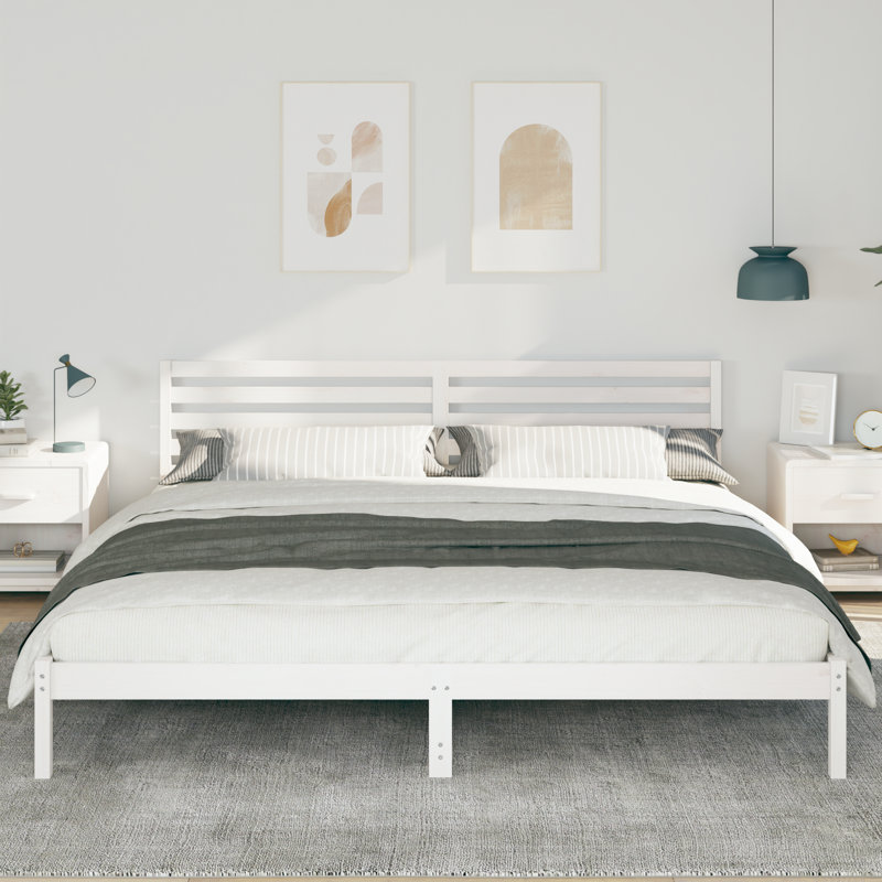 Solid Wood Bed Frame, 80 x 200cm, White