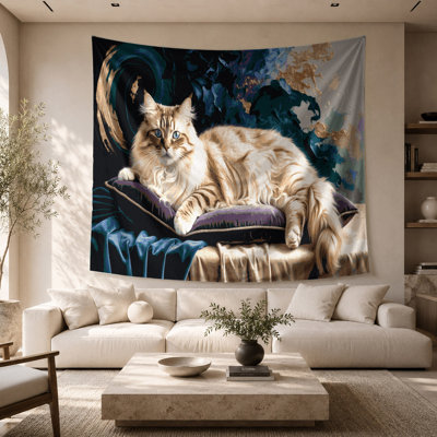 Tapisserie murale himalayenne à motifs de chats