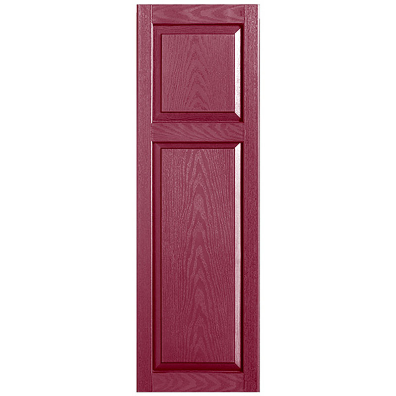 Custom Cottage-style Raised Panel Vinyl Shutters Pair, 16", 31", Berry