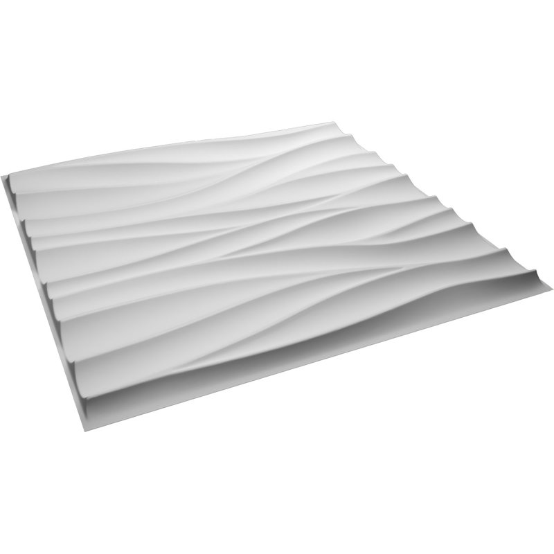 White Textured 3D PVC Wall Panels, 19.63" x 19.63", 12-Pack