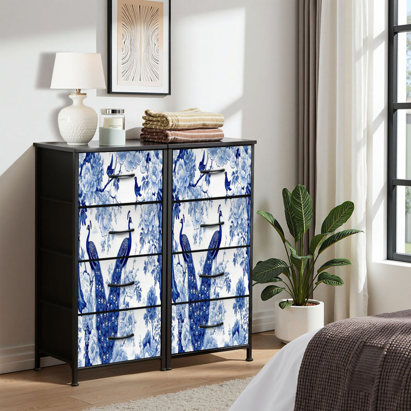 Commode pour commode de chambre à coucher pour garde-robe de chambre à coucher de style chinoiserie sans couture avec commodes et commodes en tissu