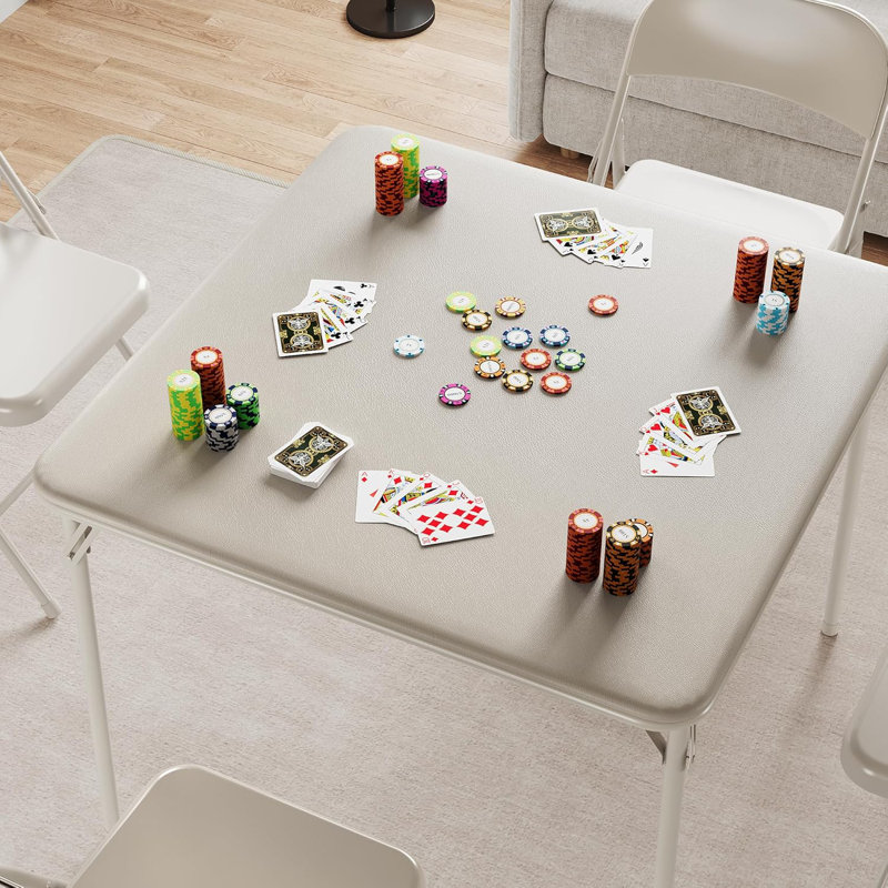 Table carrée pliante avec plateau en polyuréthane, Naturel