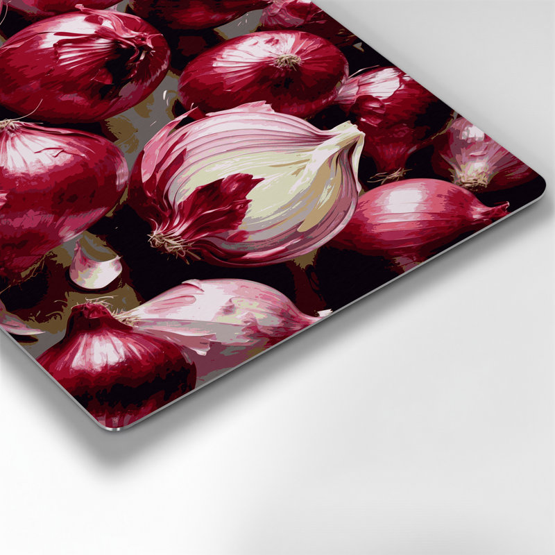 Art mural en métal légumes rouge oignon, H 12 po x l 18 po