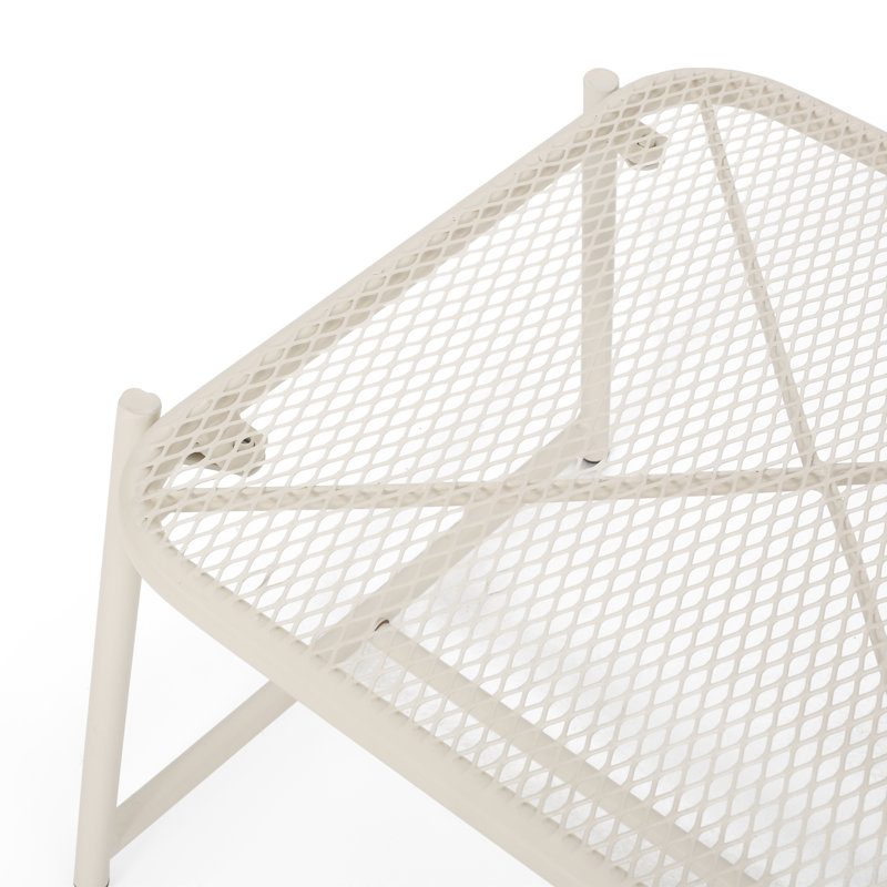 Table d'appoint d'extérieur pour patio, H 13,25 po x l 19,5 po x P 18 po, Blanc mat