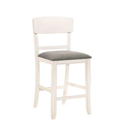 Tabouret de bar transitionnel 2 pièces, hauteur de comptoir, finition craie, siège à hauteur de 2 pièces, siège rembourré, pieds évasés modernes, pièce arrière