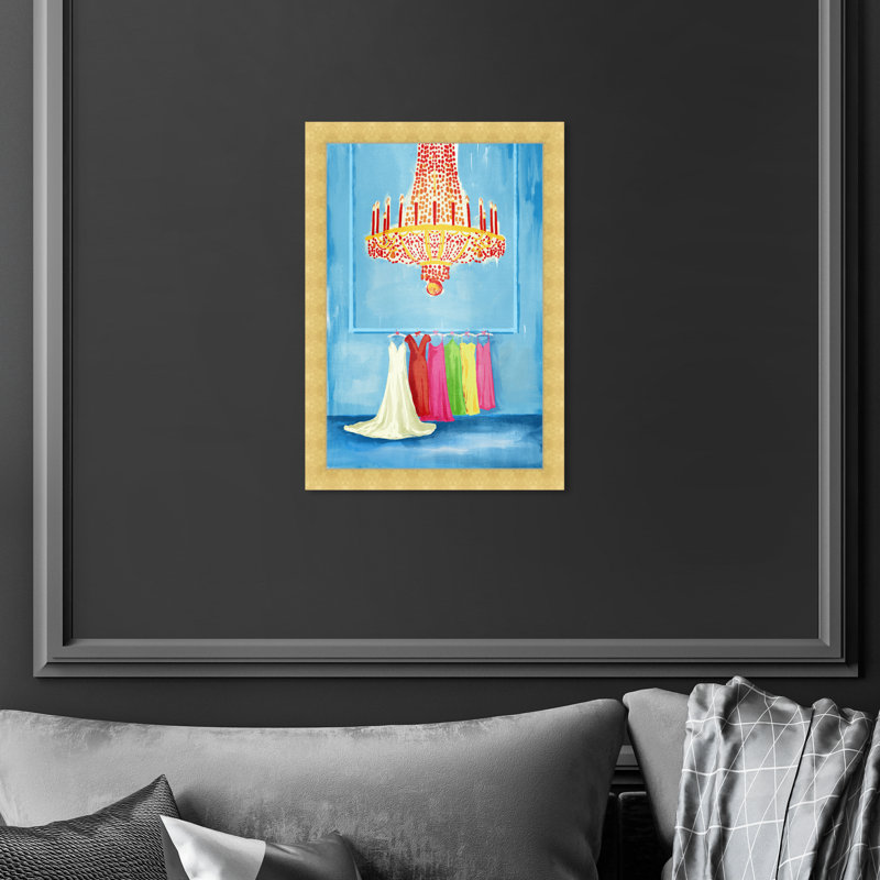 Lustre de la collection chic chic Oliver Gal - Impression sur papier, H 17 po x l 12 po, Papier avec cadre doré
