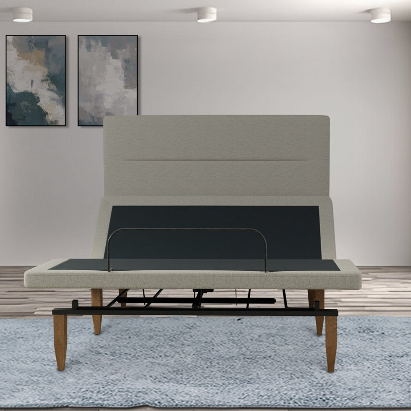 Adjustable 15-inch Bed Frame with Headboard, USB Ports, Wireless Remote, Head and Foot Incline, Twin